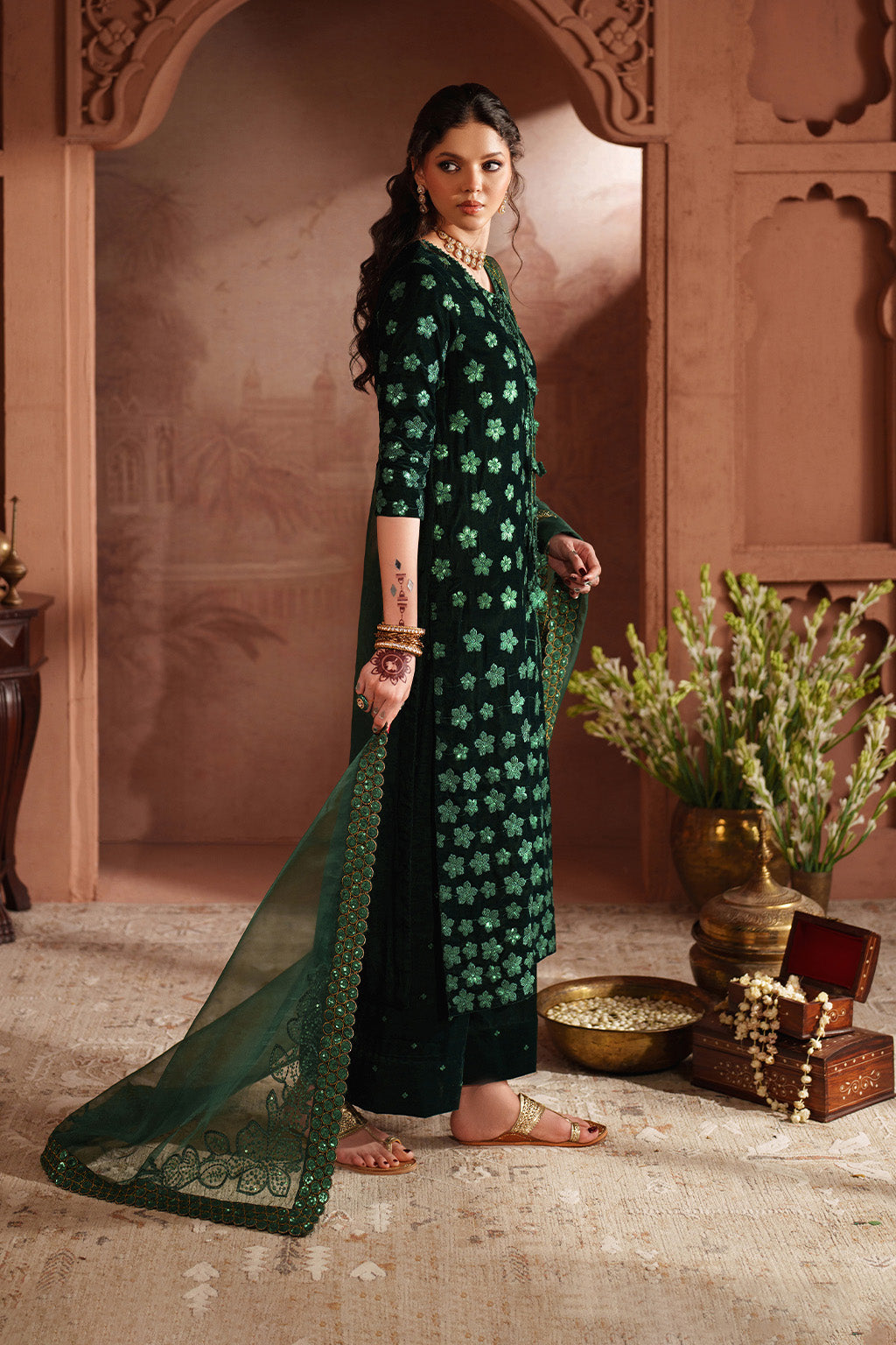 Iznik | Velvet 25 | IV-60 Embroidered Velvet by Iznik - Designer Dress - Type : Ladies Clothes - Available at Libayah - 100% Original 