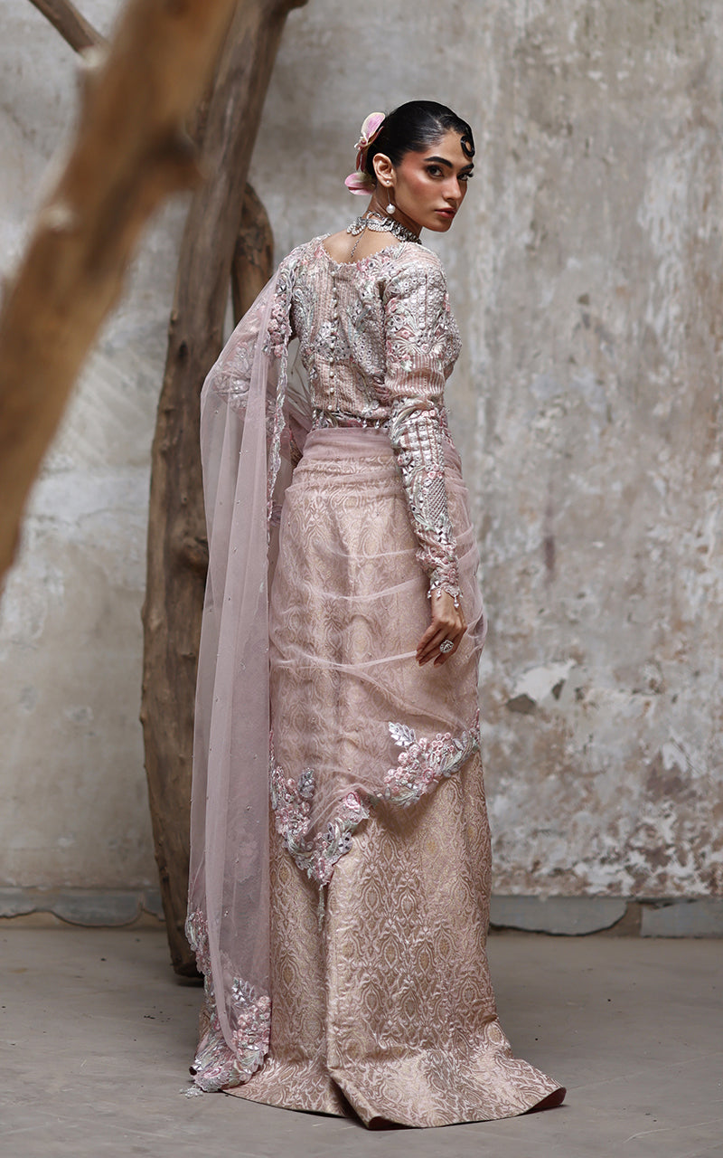 Threads and Motifs | Formal Dresses 25 | Organza Embroidered Blouse With Lehenga by Threads and Motifs - Designer Dress  - Type : Ladies Clothes - Available at Libayah - 100% Original 
