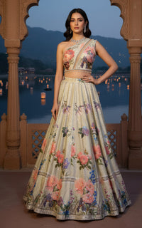 Threads and Motifs | Formal Outfits | Blouse With Printed Lehenga by Threads and Motifs - Designer Dress  - Type : Ladies Clothes - Available at Libayah - 100% Original 