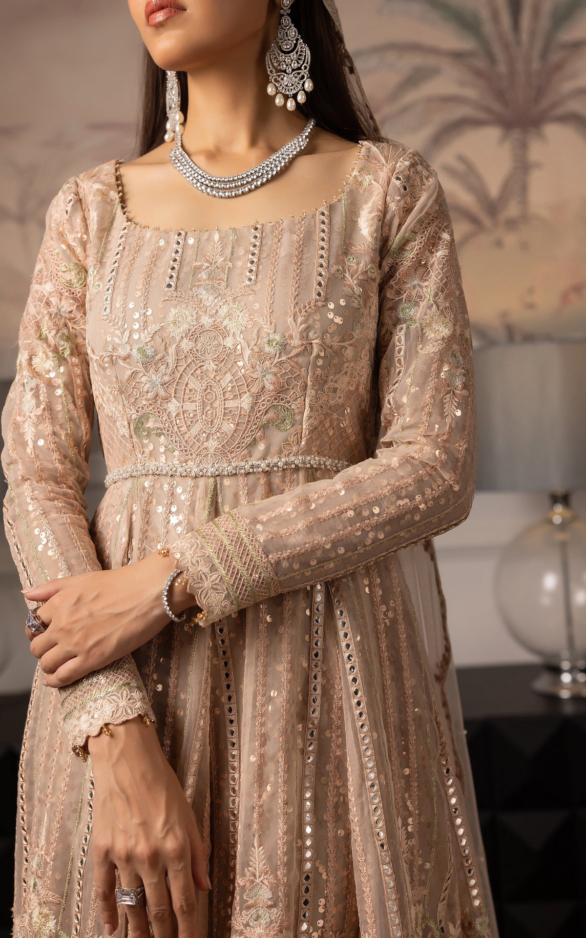 Threads and Motifs | Formal Dresses 25 | Embroidered Net Maxi by Threads and Motifs - Designer Dress  - Type : Ladies Clothes - Available at Libayah - 100% Original 