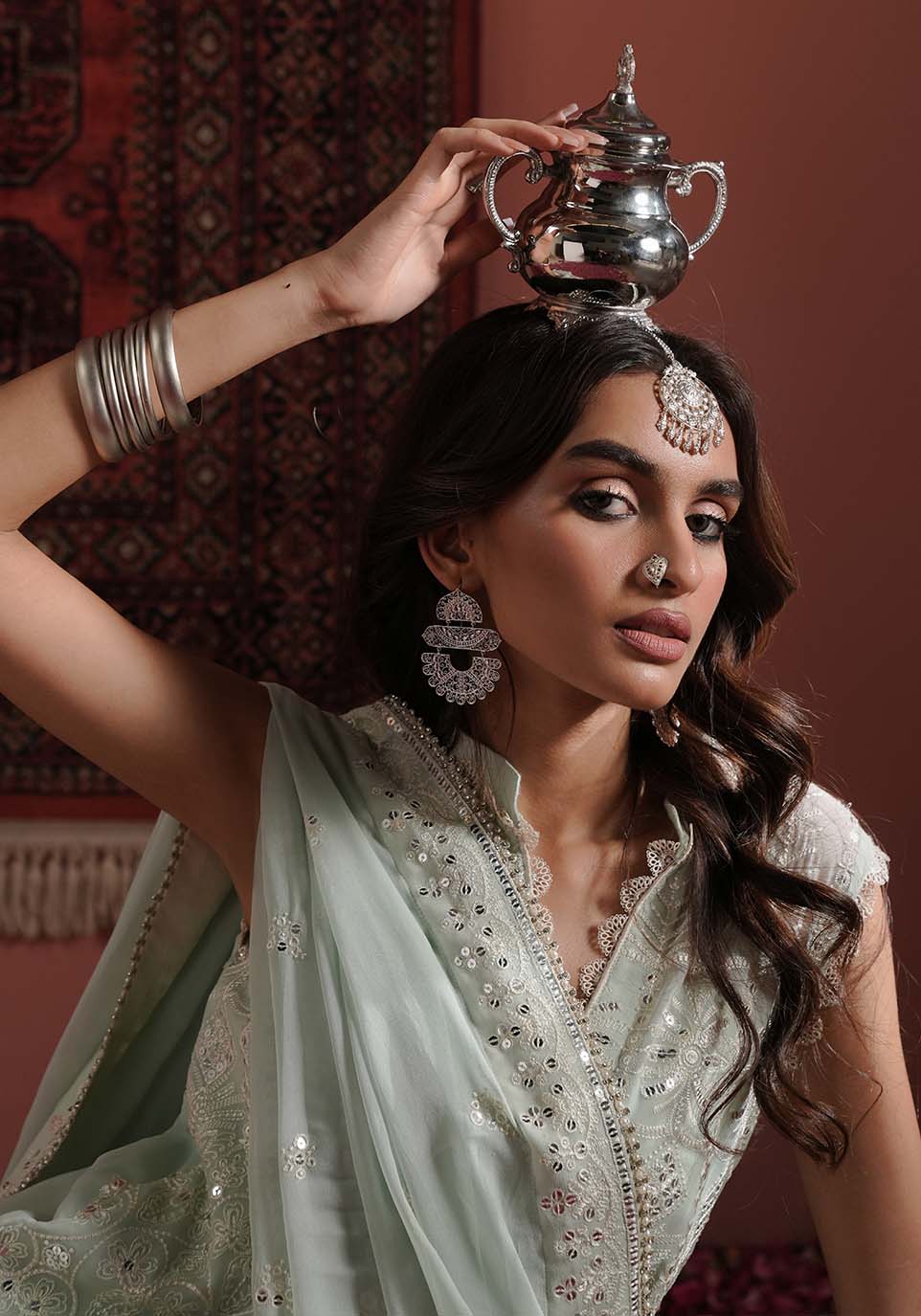 Zarqash | Lakhnawi Festive Chiffon 24 |  ZQL 005A NAAZ by Zarqash - Designer Dress - Type: Ladies Clothes - Available at Libayah - 100% Original