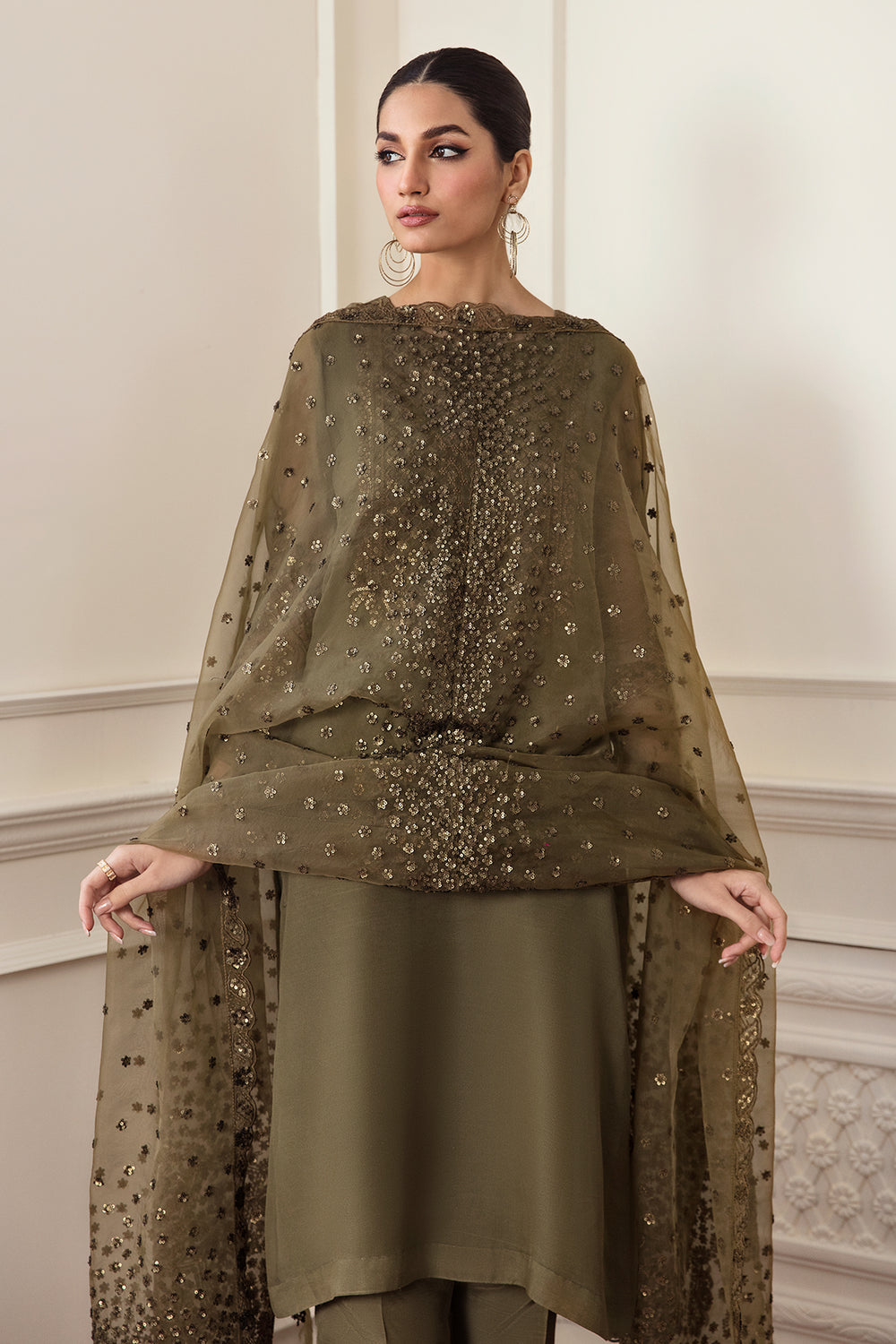 Baroque | Formals Collection | EMBROIDERED CHIFFON UF-295 by Baroque - Designer Dress  - Type : Ladies Clothes - Available at Libayah - 100% Original 