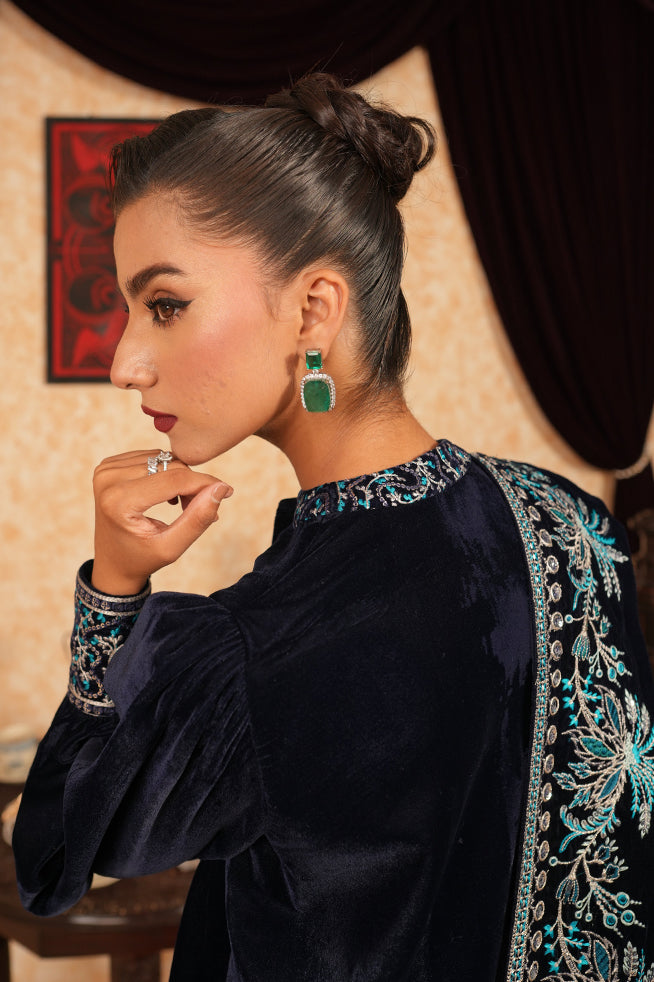 Fozia Khalid | Velvet Deck | Spade by Fozia Khalid - Designer Dress - Type: Formal - Available at Libayah - 100% Original