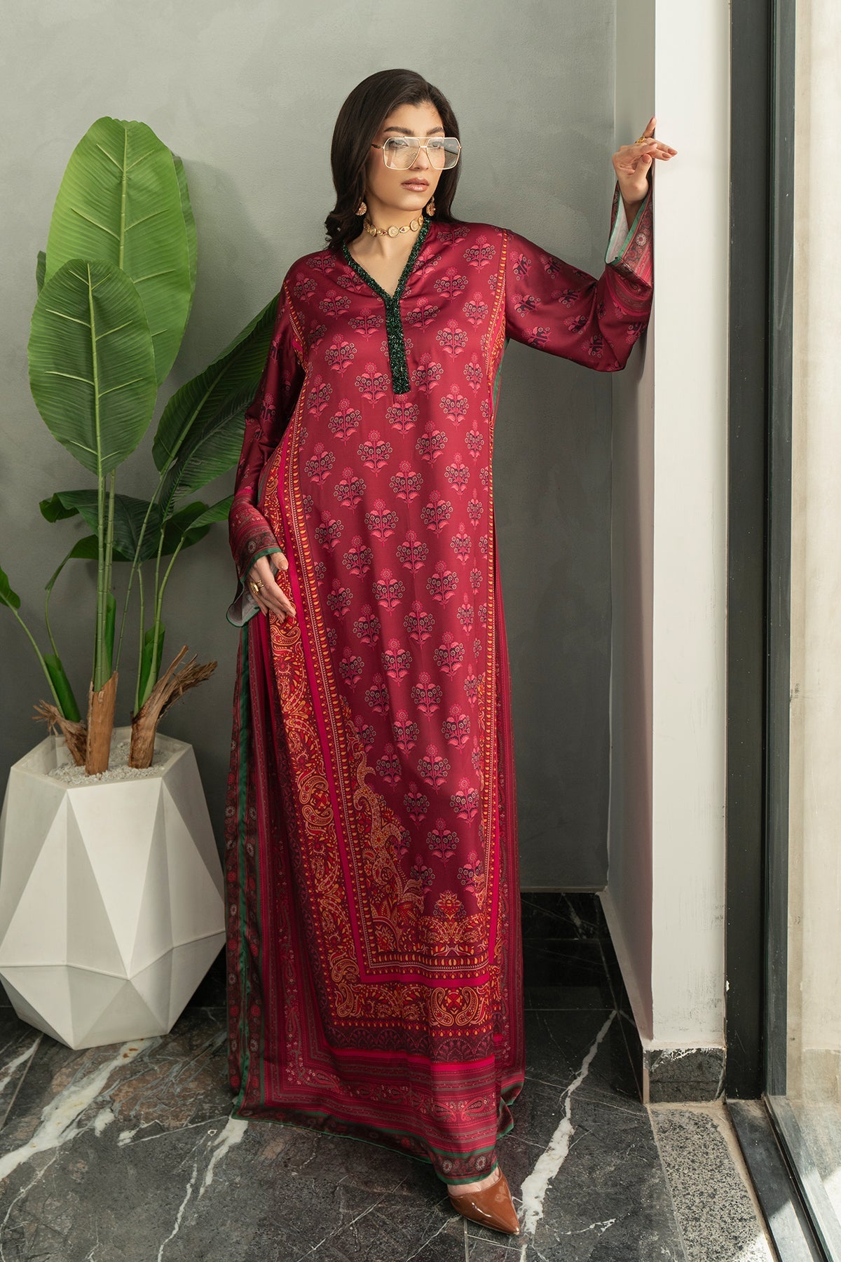 Erum Khan | Eid Edit 25 | Berry Babe by Erum Khan - Designer Dress - Type: Ladies Clothes - Available at Libayah - 100% Original