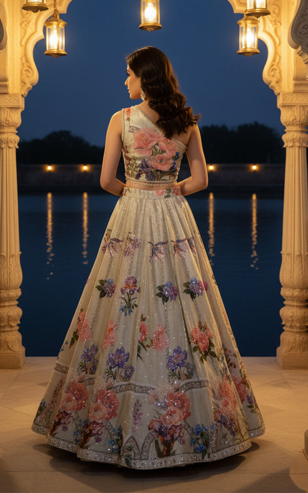 Threads and Motifs | Formal Outfits | Blouse With Printed Lehenga by Threads and Motifs - Designer Dress  - Type : Ladies Clothes - Available at Libayah - 100% Original 