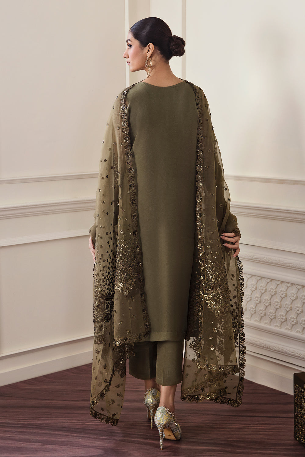 Baroque | Formals Collection | EMBROIDERED CHIFFON UF-295 by Baroque - Designer Dress  - Type : Ladies Clothes - Available at Libayah - 100% Original 