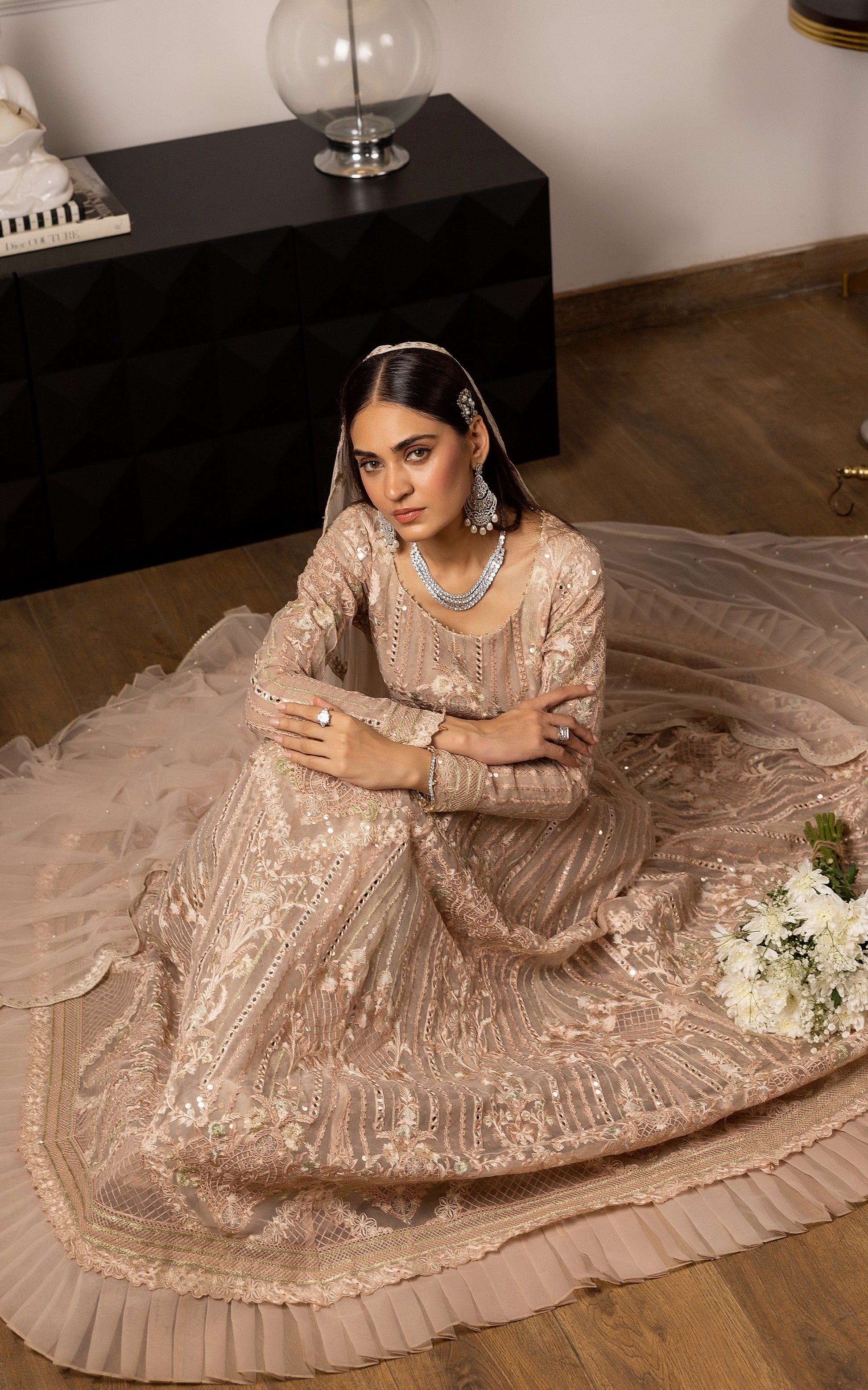 Threads and Motifs | Formal Dresses 25 | Embroidered Net Maxi by Threads and Motifs - Designer Dress  - Type : Ladies Clothes - Available at Libayah - 100% Original 