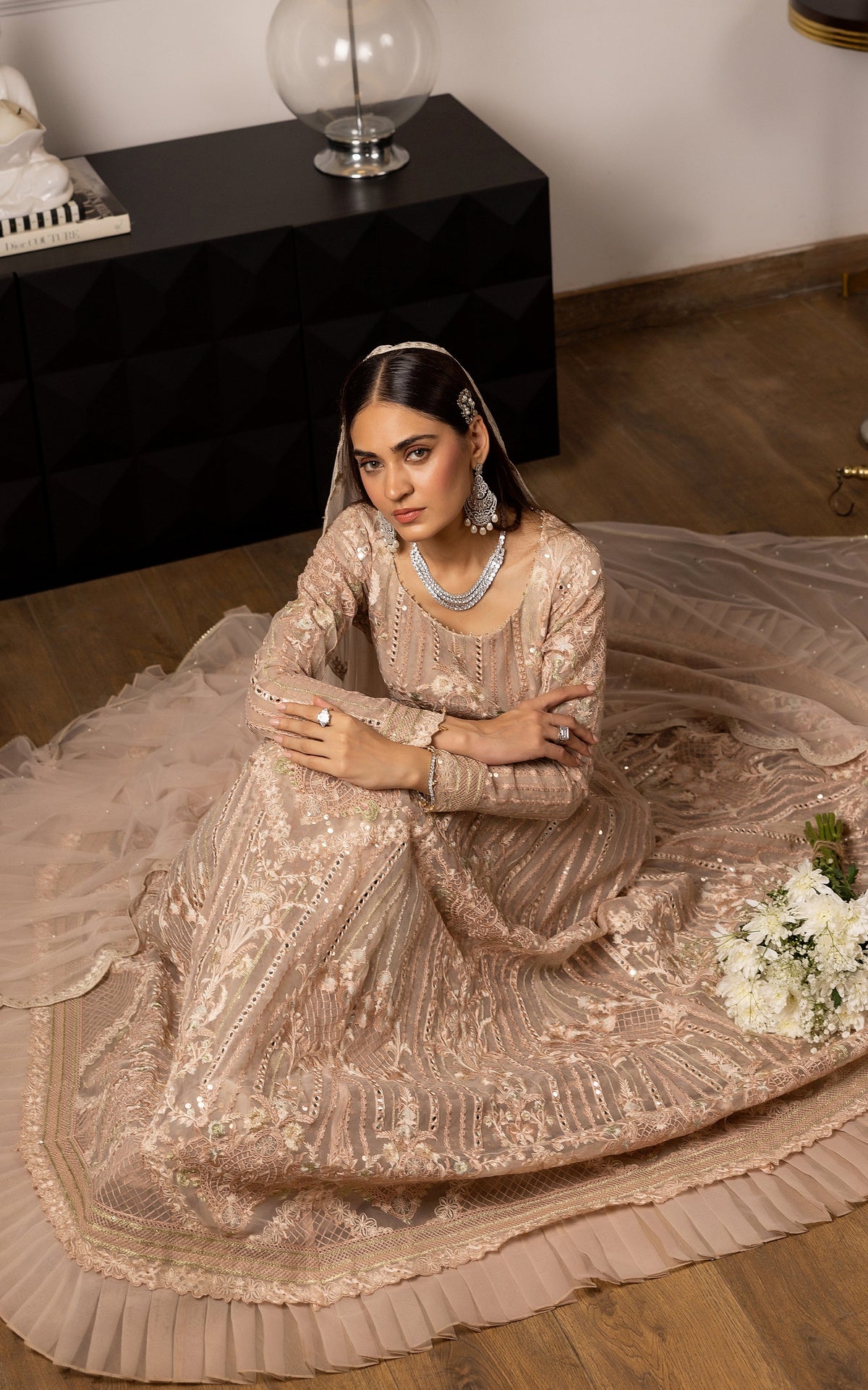 Threads and Motifs | Formal Dresses 25 | Embroidered Net Maxi by Threads and Motifs - Designer Dress  - Type : Ladies Clothes - Available at Libayah - 100% Original 