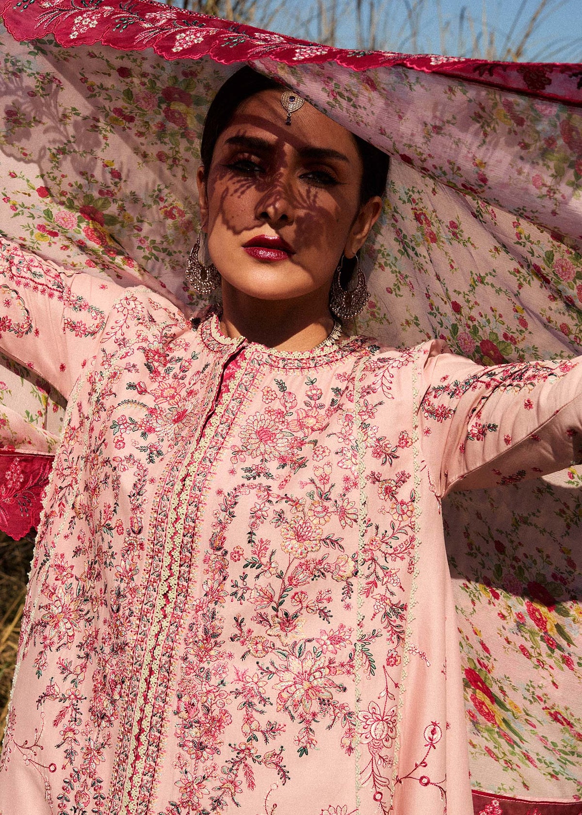 Hussain Rehar | Surkh Eid Pret'25 | Neher by Hussain Rehar - Designer Dress  - Type : Ladies Clothes - Available at Libayah - 100% Original 