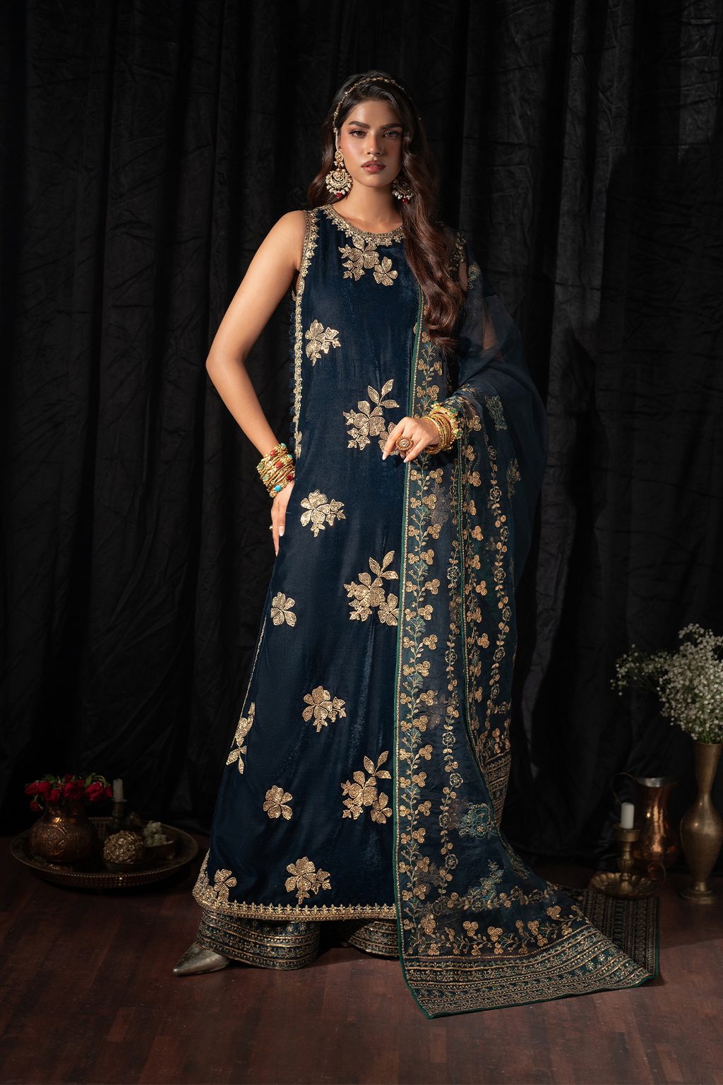 Iznik | Velvet 25 | IV-51 Embroidered Velvet by Iznik - Designer Dress - Type : Ladies Clothes - Available at Libayah - 100% Original 