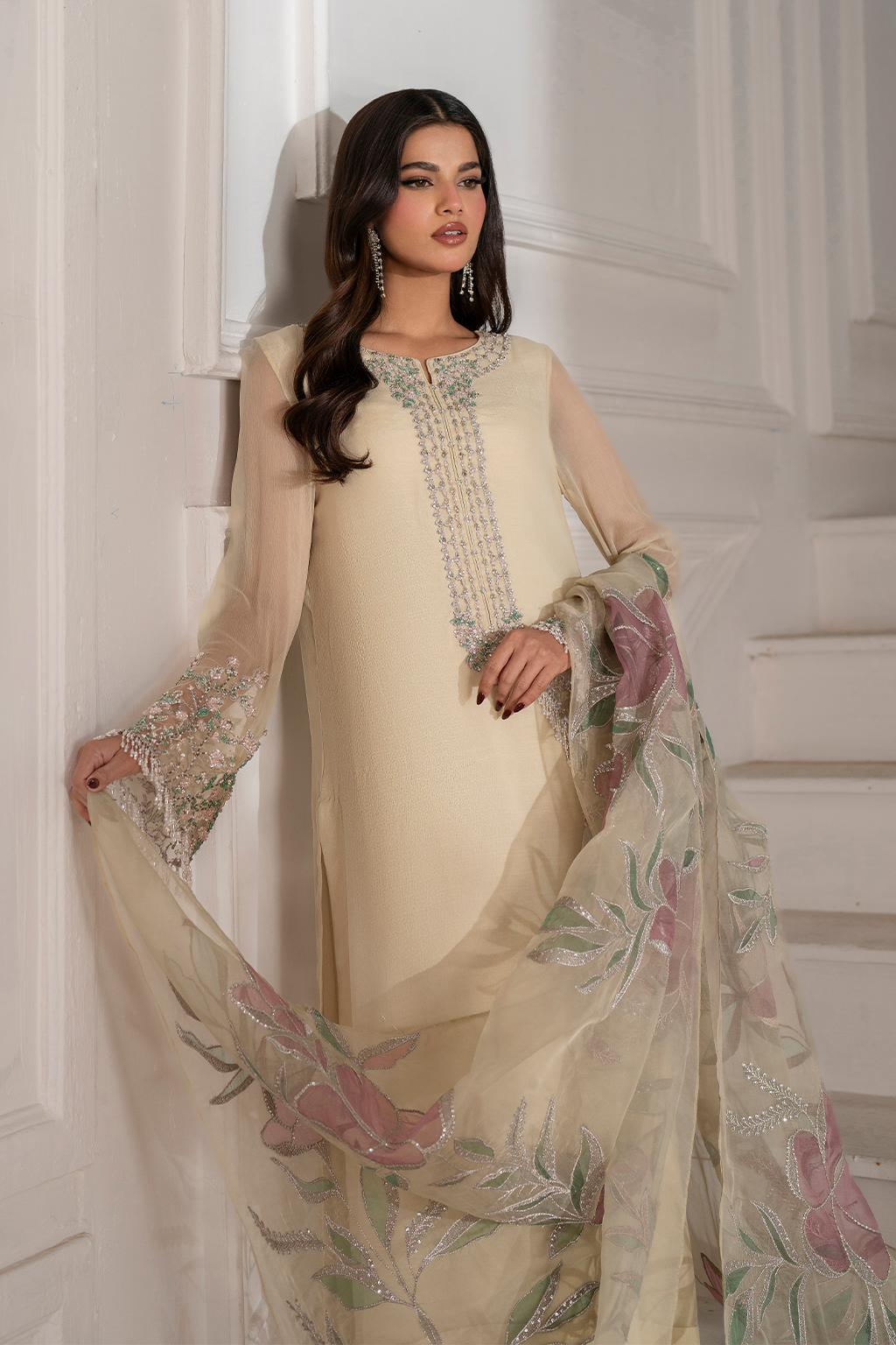 Iznik | Festive Formal |  UE-413 Embroidered Chiffon by Iznik - Designer Dress  - Type : Ladies Clothes - Available at Libayah - 100% Original 