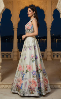 Threads and Motifs | Formal Outfits | Blouse With Printed Lehenga by Threads and Motifs - Designer Dress  - Type : Ladies Clothes - Available at Libayah - 100% Original 
