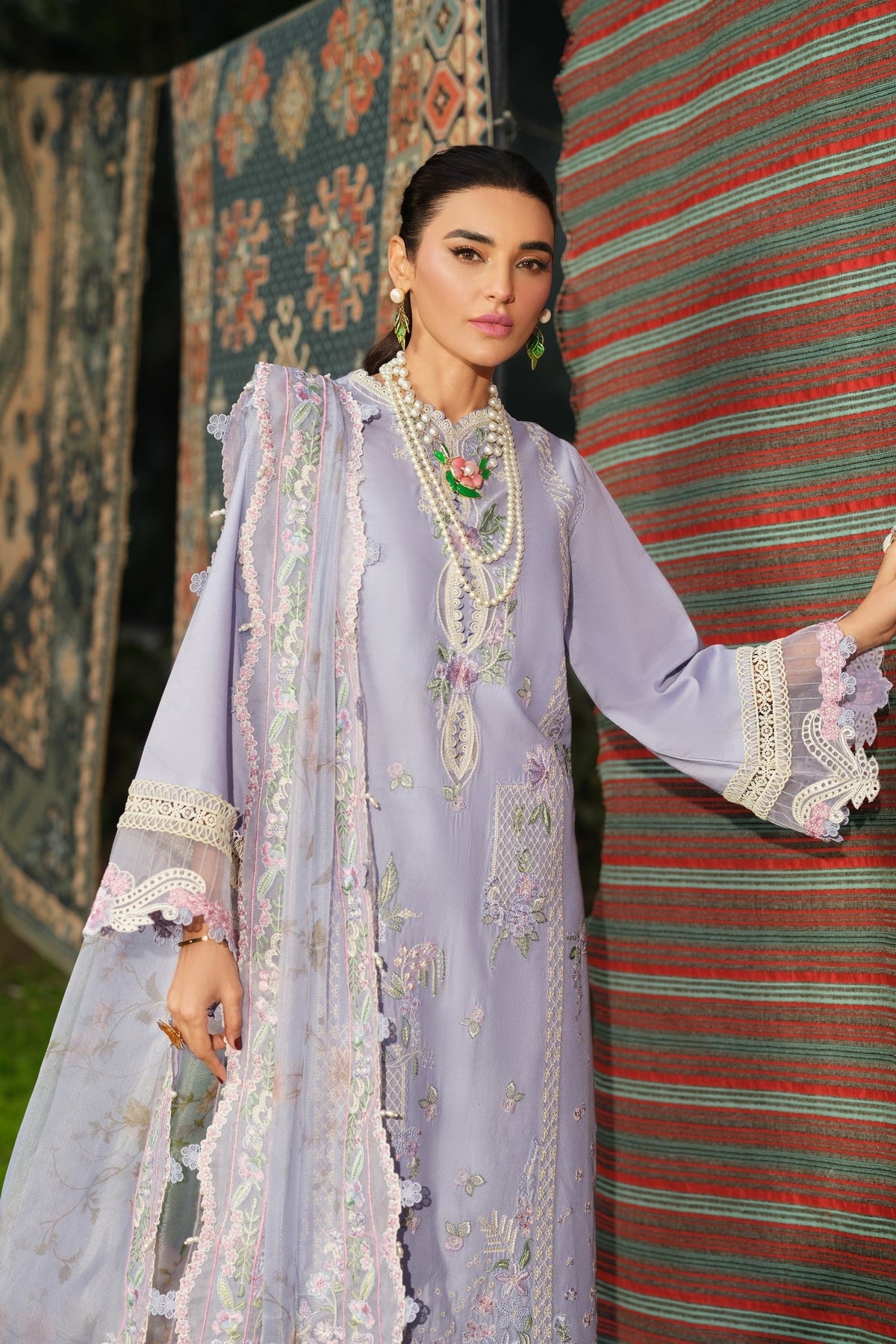 Maryam Hussain | Luxury Lawn 26 | Jasmine - Designer Dress - Type : Ladies Clothes - Available at Libayah - 100% Original