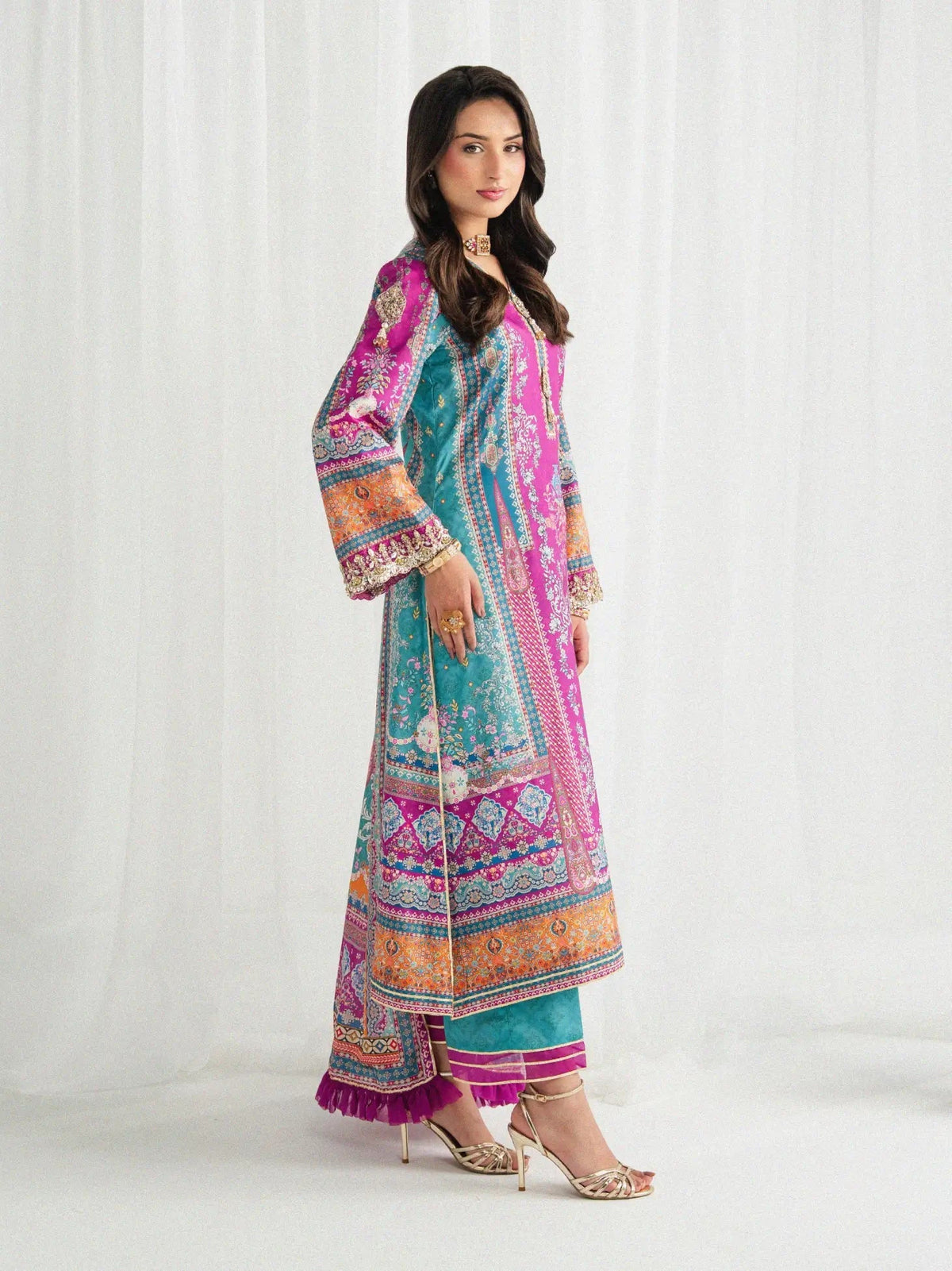 Gulaal | Aira Printed Silk | Magenta Mischief by Gulaal - Designer Dress  - Type : Ladies Clothes - Available at Libayah - 100% Original 