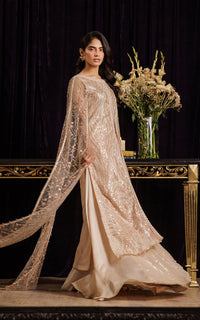 Threads and Motifs | Formal Dresses 25 | Net Embroidered Dress With Skirt by Threads and Motifs - Designer Dress  - Type : Ladies Clothes - Available at Libayah - 100% Original 