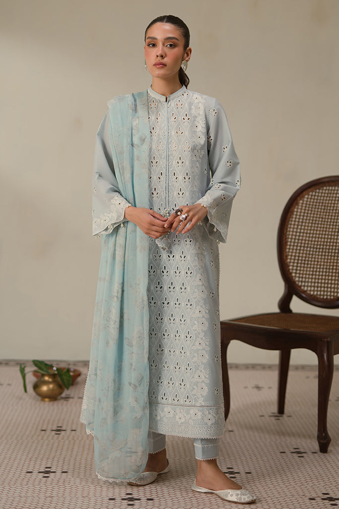 Cross Stitch | Chikankari Lawn 24 | BLUE FLAIR by Cross Stitch - Designer Dress - Type: Ladies Clothes - Available at Libayah - 100% Original