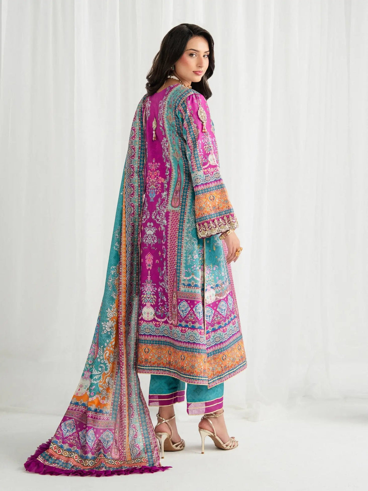 Gulaal | Aira Printed Silk | Magenta Mischief by Gulaal - Designer Dress  - Type : Ladies Clothes - Available at Libayah - 100% Original 