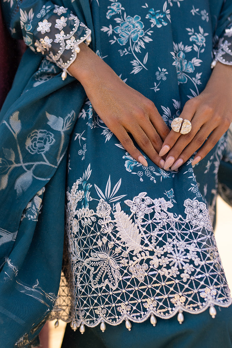Cross Stitch | Eid Lawn 24 | TEAL SERENITY
