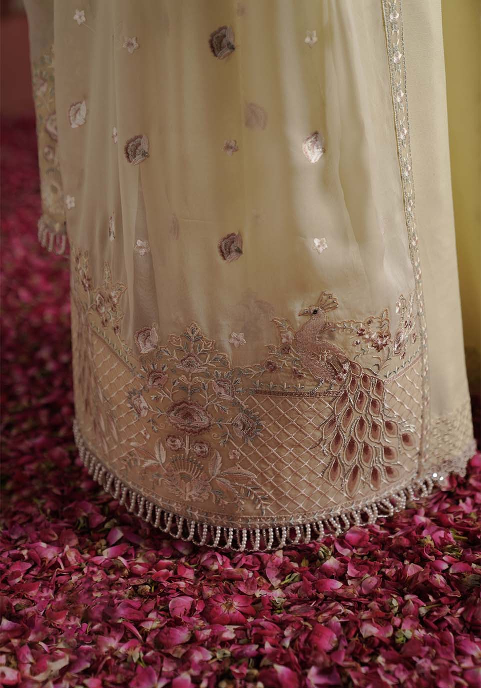 Zarqash | Lakhnawi Festive Chiffon 24 | ZQL 004B HENA by Zarqash - Designer Dress - Type: Ladies Clothes - Available at Libayah - 100% Original