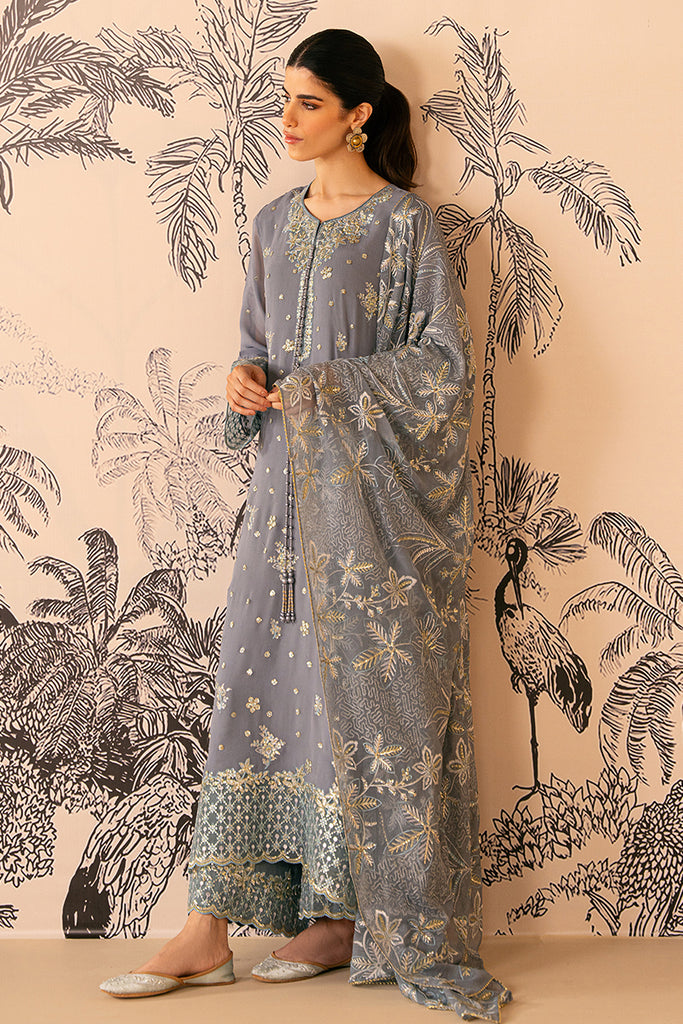 Cross Stitch | Luxe Atelier 24 | SMOKE BLUE by Cross Stitch - Designer Dress - Type: Ladies Clothes - Available at Libayah - 100% Original