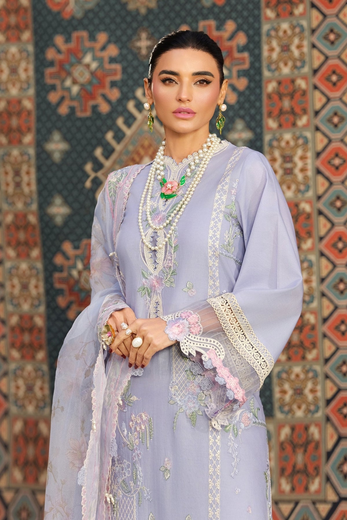 Maryam Hussain | Luxury Lawn 26 | Jasmine - Designer Dress - Type : Ladies Clothes - Available at Libayah - 100% Original