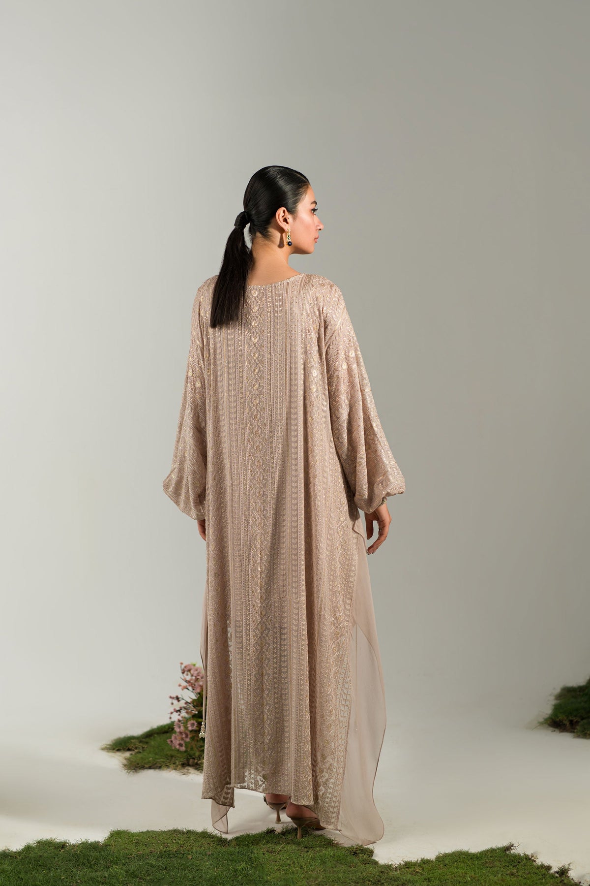 Ammara Khan | Lily Luxury Formals 24 | NUDE ROSE KAFTAN (D-06) by Ammara Khan - Designer Dress - Type: Ladies Clothes - Available at Libayah - 100% Original