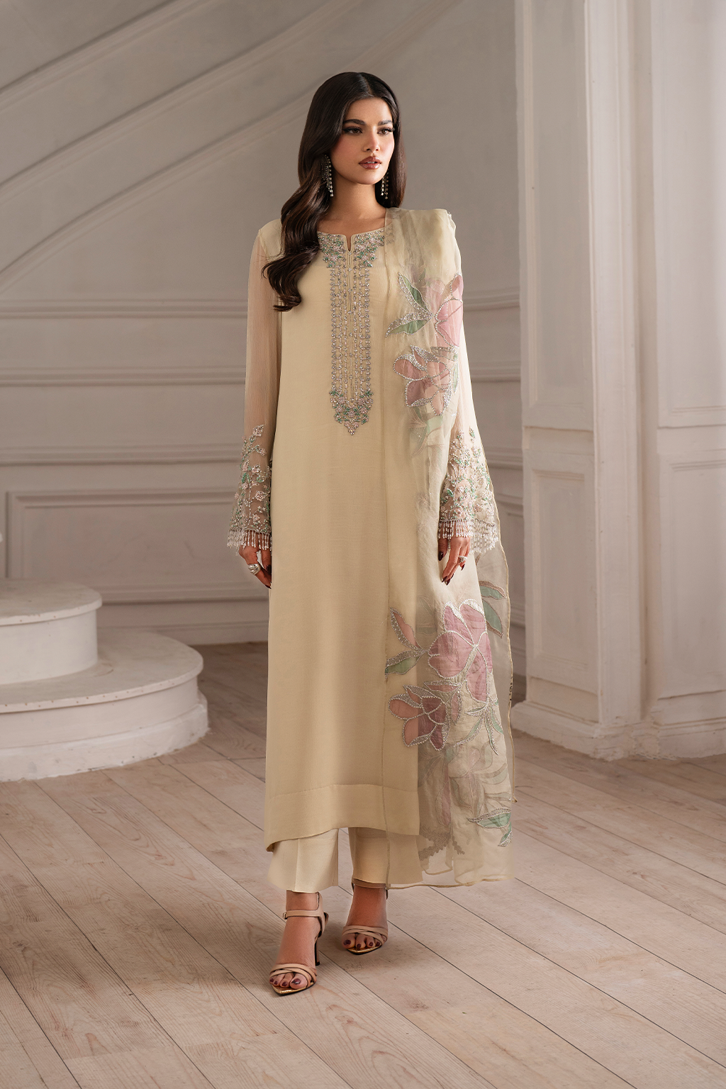 Iznik | Festive Formal |  UE-413 Embroidered Chiffon by Iznik - Designer Dress  - Type : Ladies Clothes - Available at Libayah - 100% Original 