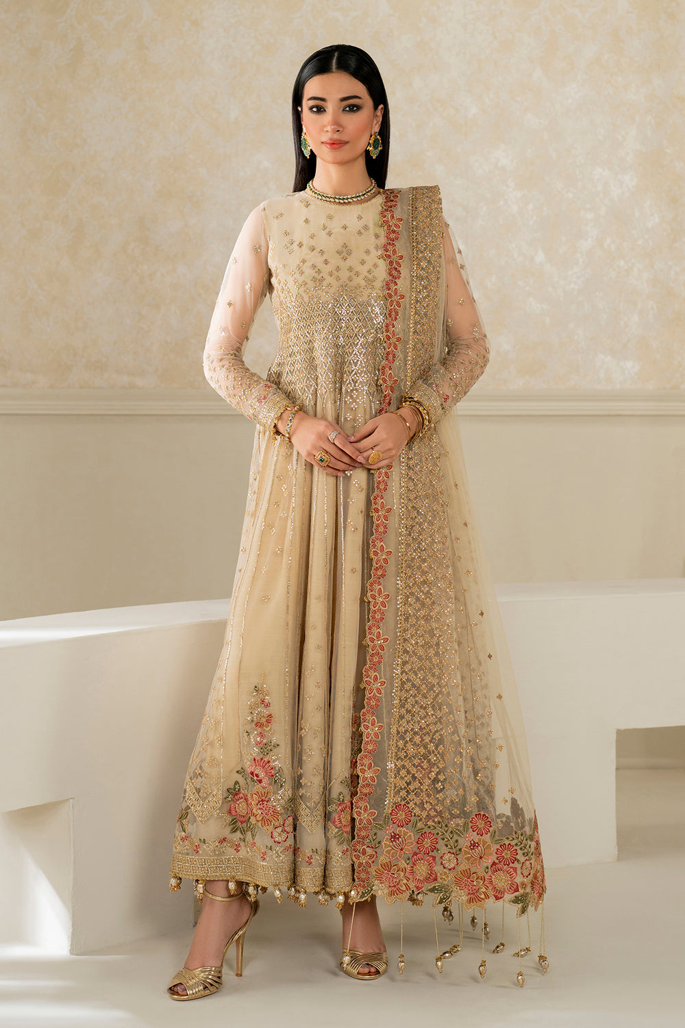 Baroque | Formals Collection | EMBROIDERED NET UF-4159 by Baroque - Designer Dress  - Type : Ladies Clothes - Available at Libayah - 100% Original 