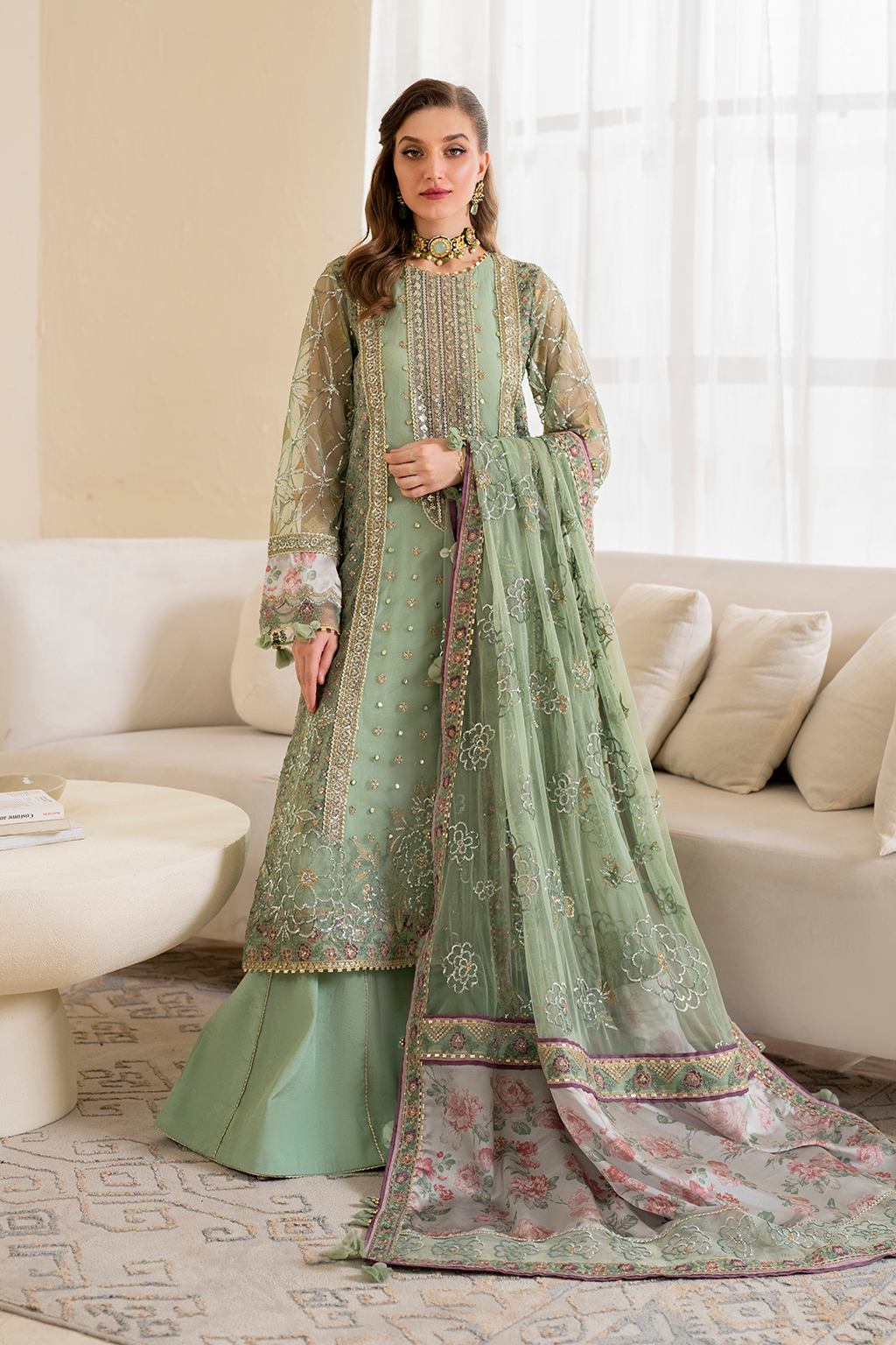 Iznik | Chinnon Chiffon | CC-41 Embroidered Net by Iznik - Designer Dress - Type: Formal - Available at Libayah - 100% Original
