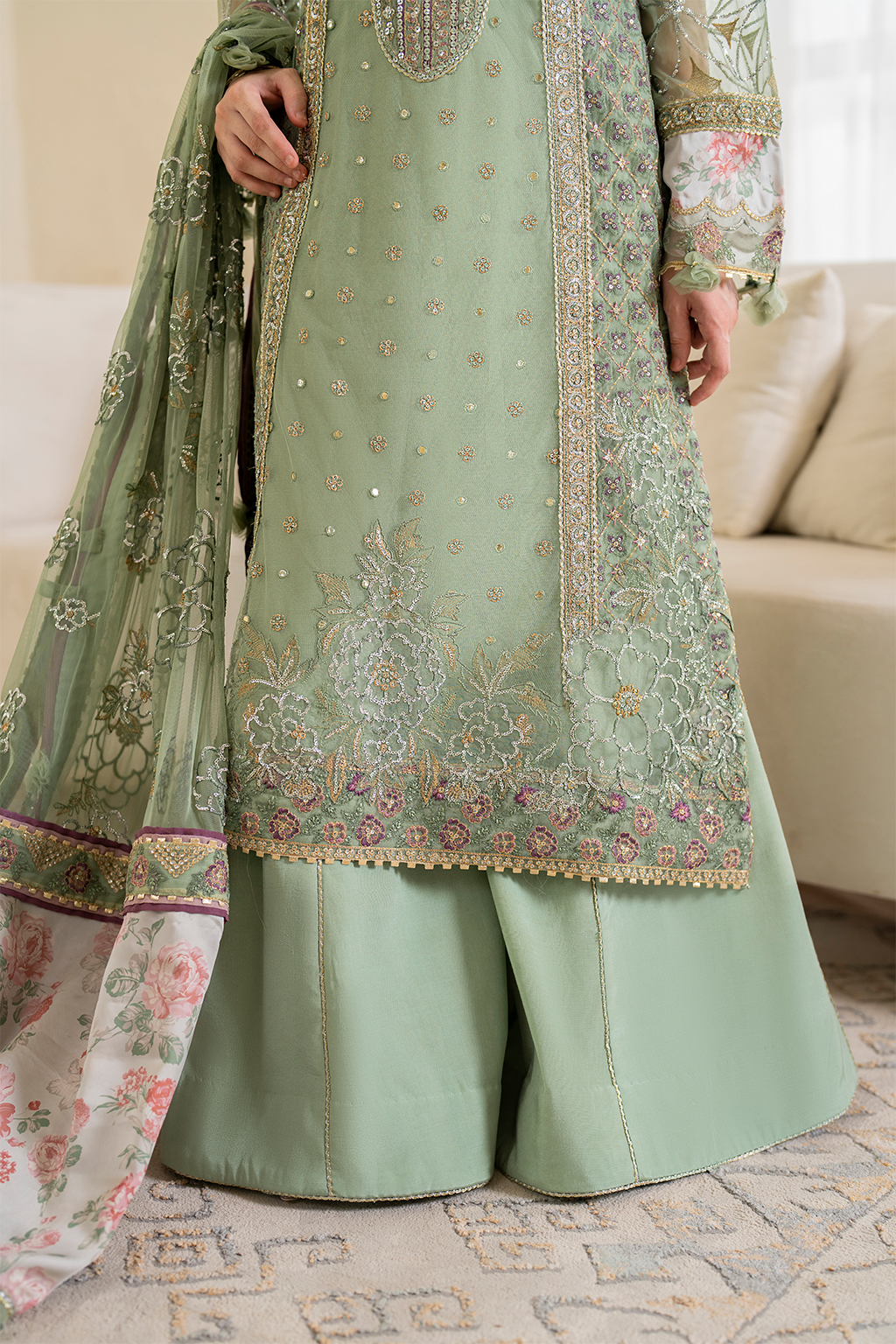 Iznik | Chinnon Chiffon | CC-41 Embroidered Net by Iznik - Designer Dress - Type: Formal - Available at Libayah - 100% Original