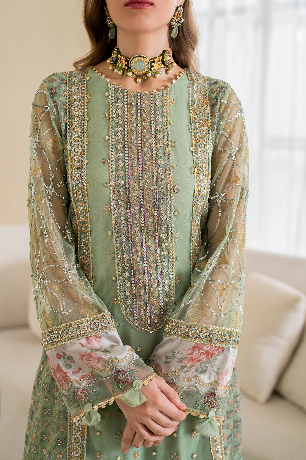 Iznik | Chinnon Chiffon | CC-41 Embroidered Net by Iznik - Designer Dress - Type: Formal - Available at Libayah - 100% Original