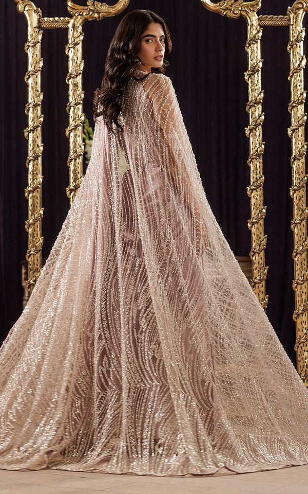 Threads and Motifs | Formal Dresses 25 | Net Embroidered Cape With Blouse And Skirt Saree by Threads and Motifs - Designer Dress  - Type : Ladies Clothes - Available at Libayah - 100% Original 