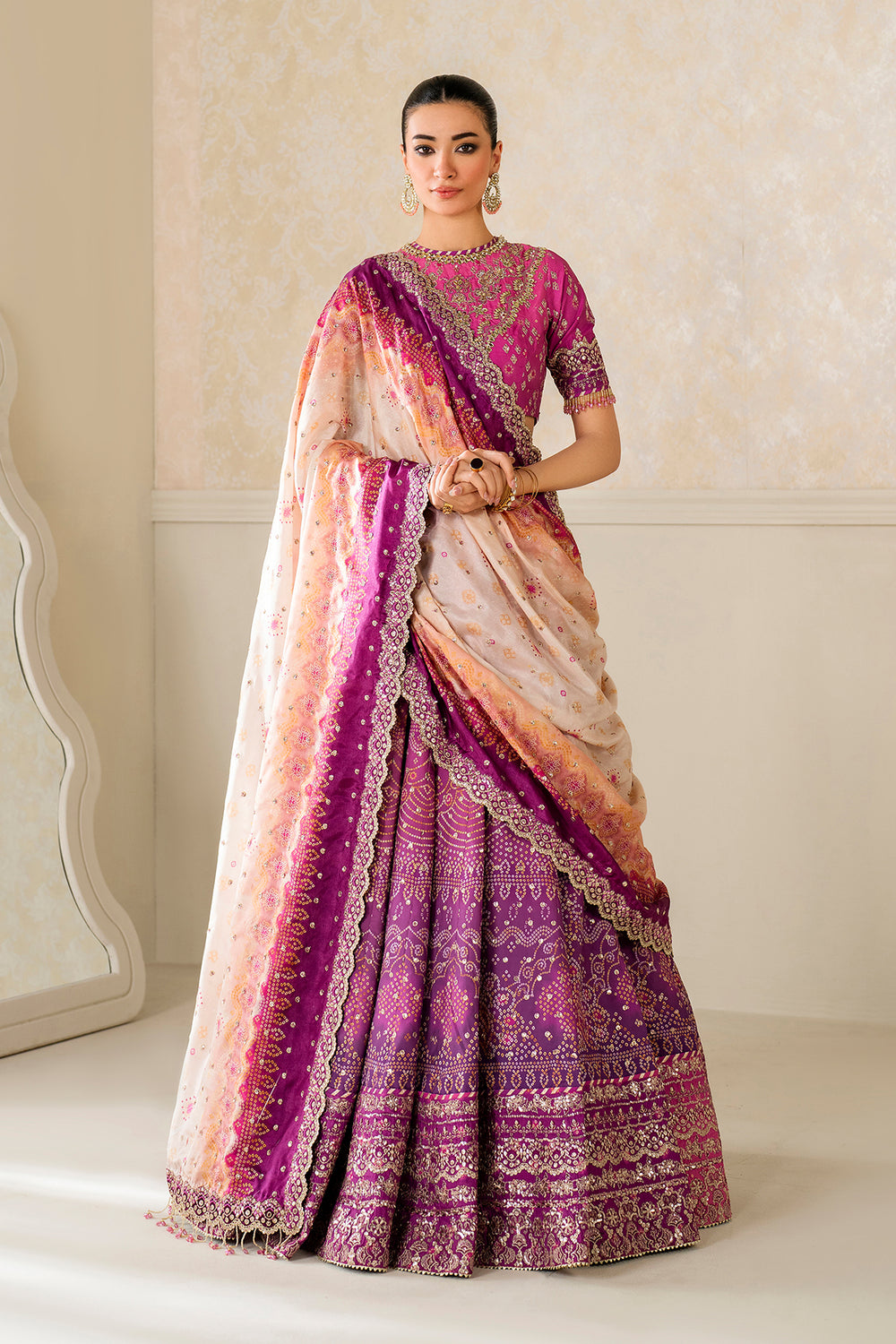 Baroque | Formals Collection | EMBROIDERED SILK UF-4163 by Baroque - Designer Dress  - Type : Ladies Clothes - Available at Libayah - 100% Original 