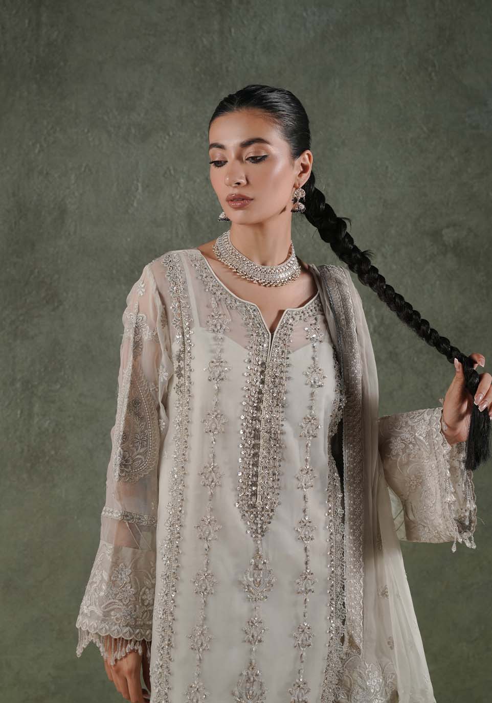 Zarqash | Lakhnawi Festive Chiffon 24 |  ZQL 008B EILA by Zarqash - Designer Dress - Type: Ladies Clothes - Available at Libayah - 100% Original
