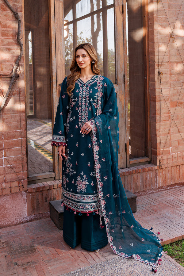 Farasha | Dastoor Embroidered Lawn SS24 | EMERALD CHARM by Farasha - Designer Dress - Type: Ladies Clothes - Available at Libayah - 100% Original