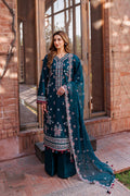 Farasha | Dastoor Embroidered Lawn SS24 | EMERALD CHARM by Farasha - Designer Dress - Type: Ladies Clothes - Available at Libayah - 100% Original