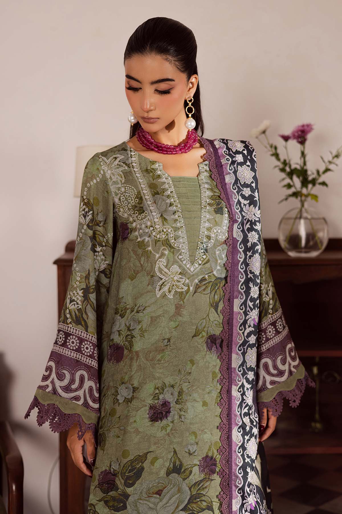 SP-191 – authentic Pakistani dress from the Nureh Linen Jacquard collection for women in the UK.