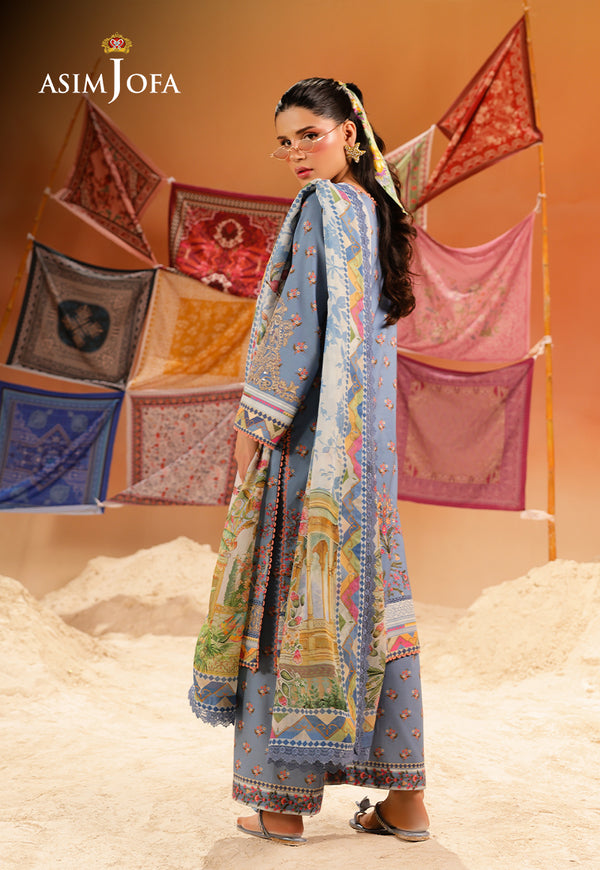 Asim Jofa | Summer Rhapsody | AJUBU-11 Printed Embroidered Lawn by Asim Jofa - Designer Dress  - Type : Ladies Clothes - Available at Libayah - 100% Original 