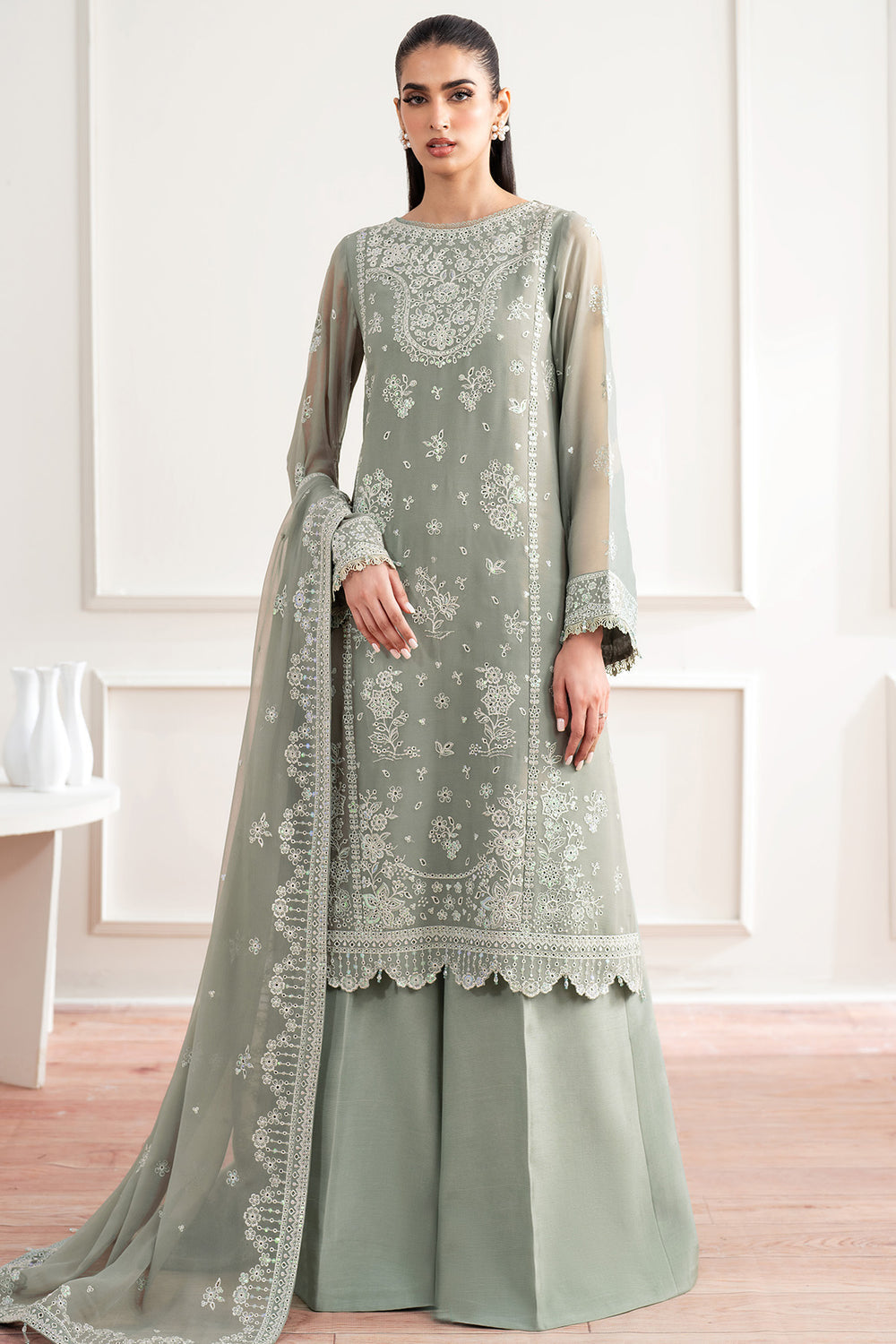 Farasha | Essence Formals 25 | Ash Green by Farasha - Designer Dress  - Type : Ladies Clothes - Available at Libayah - 100% Original 