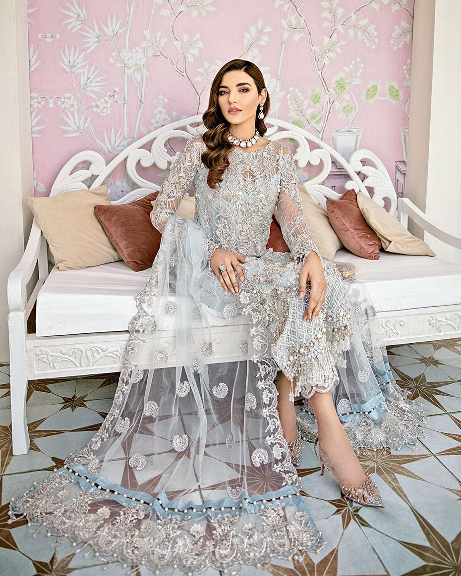 Gulaal | Wedding Formals | Avenir Embroidered Net 3-Piece Suit WS-01 by Gulaal - Designer Dress - Type: Ladies Clothes - Available at Libayah - 100% Original