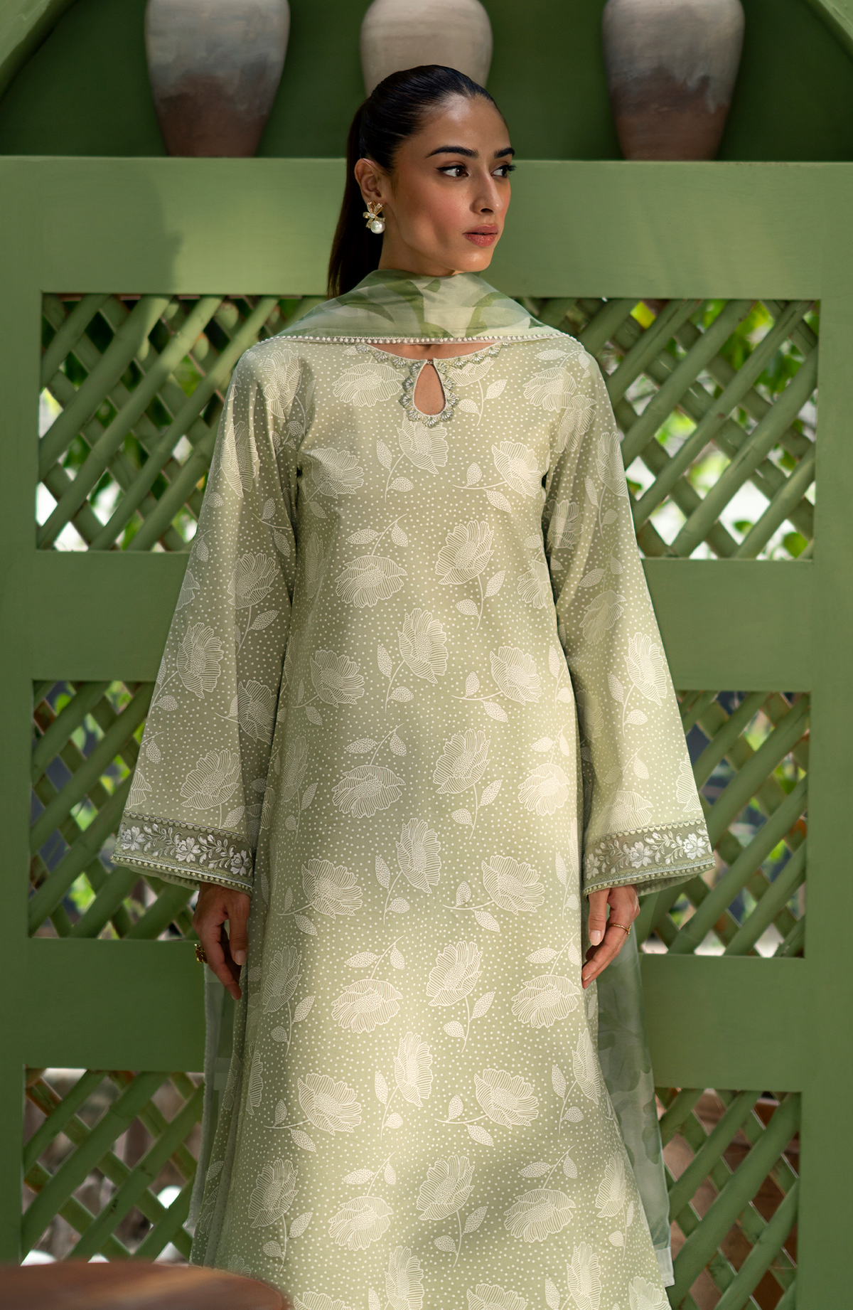 Seran | Artisan Lawn 25 | PISTACHE by Seran - Designer Dress - Type: Ladies Clothes - Available at Libayah - 100% Original