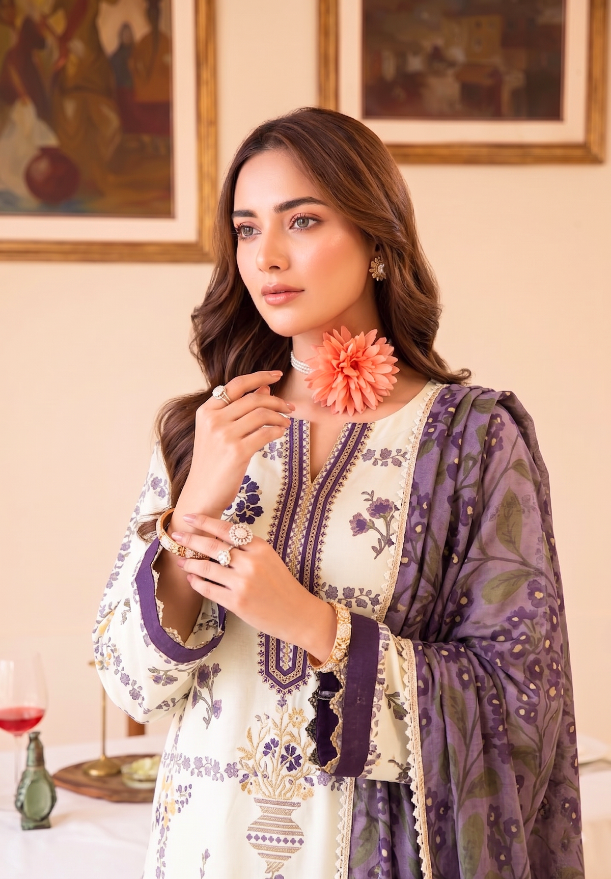 Faiza Faisal | FNF Printed Lawn | WHITY PLUM by Faiza Faisal - Designer Dress  - Type : Ladies Clothes - Available at Libayah - 100% Original 
