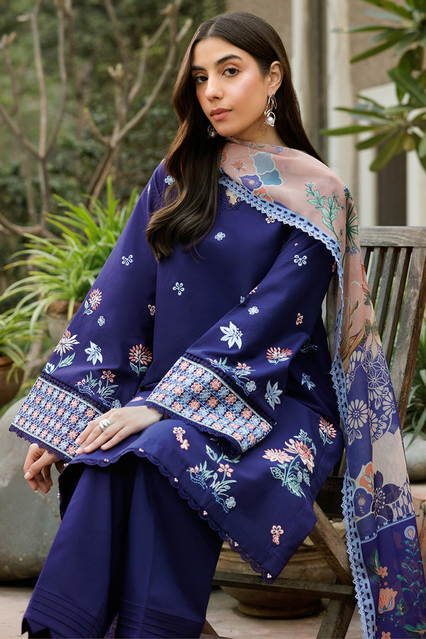 Farasha | Summer Weaves Embroidered Lawn | Indigo Glow by Farasha - Designer Dress - Type: Ladies Clothes - Available at Libayah - 100% Original