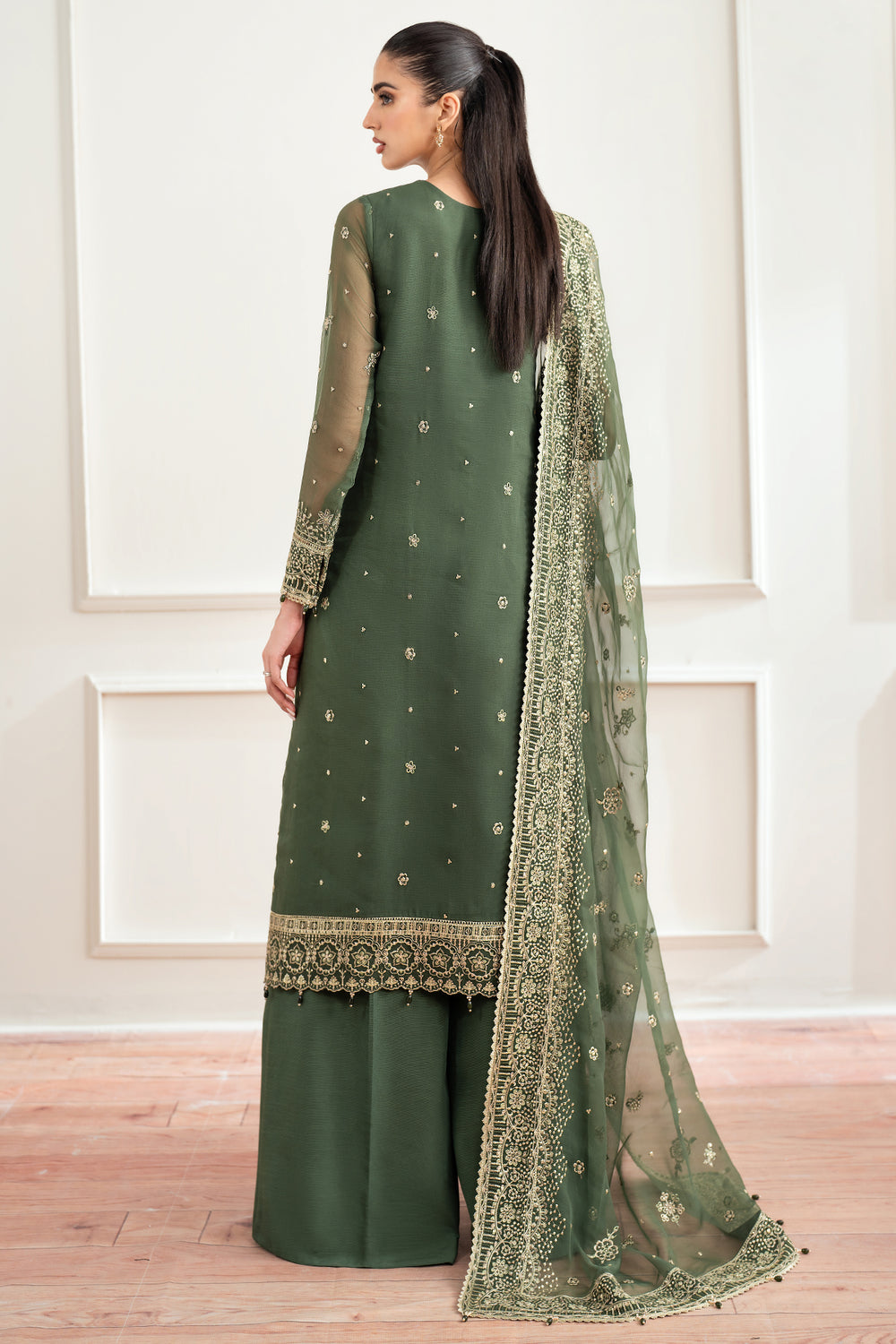 Farasha | Essence Formals 25 | Muted Moss by Farasha - Designer Dress  - Type : Ladies Clothes - Available at Libayah - 100% Original 