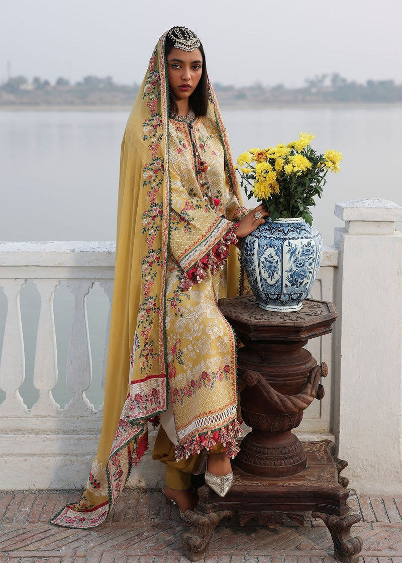 Hussain Rehar | Kalabagh Luxury Lawn 26 | Ochre by Hussain Rehar - Designer Dress  - Type : Ladies Clothes - Available at Libayah - 100% Original 