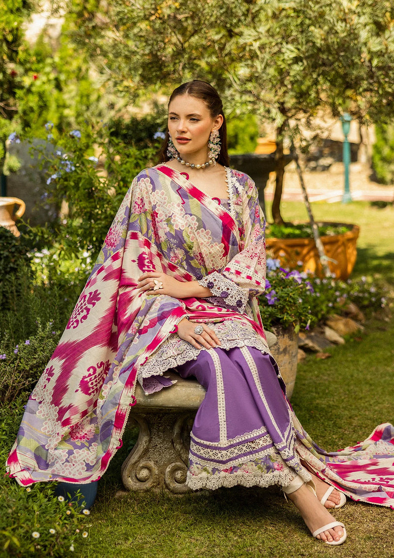 Elaf Premium | Print Chikankari 25 | ELK-02A PERIWINKLE by Elaf Premium - Designer Dress - Type: Ladies Clothes - Available at Libayah - 100% Original