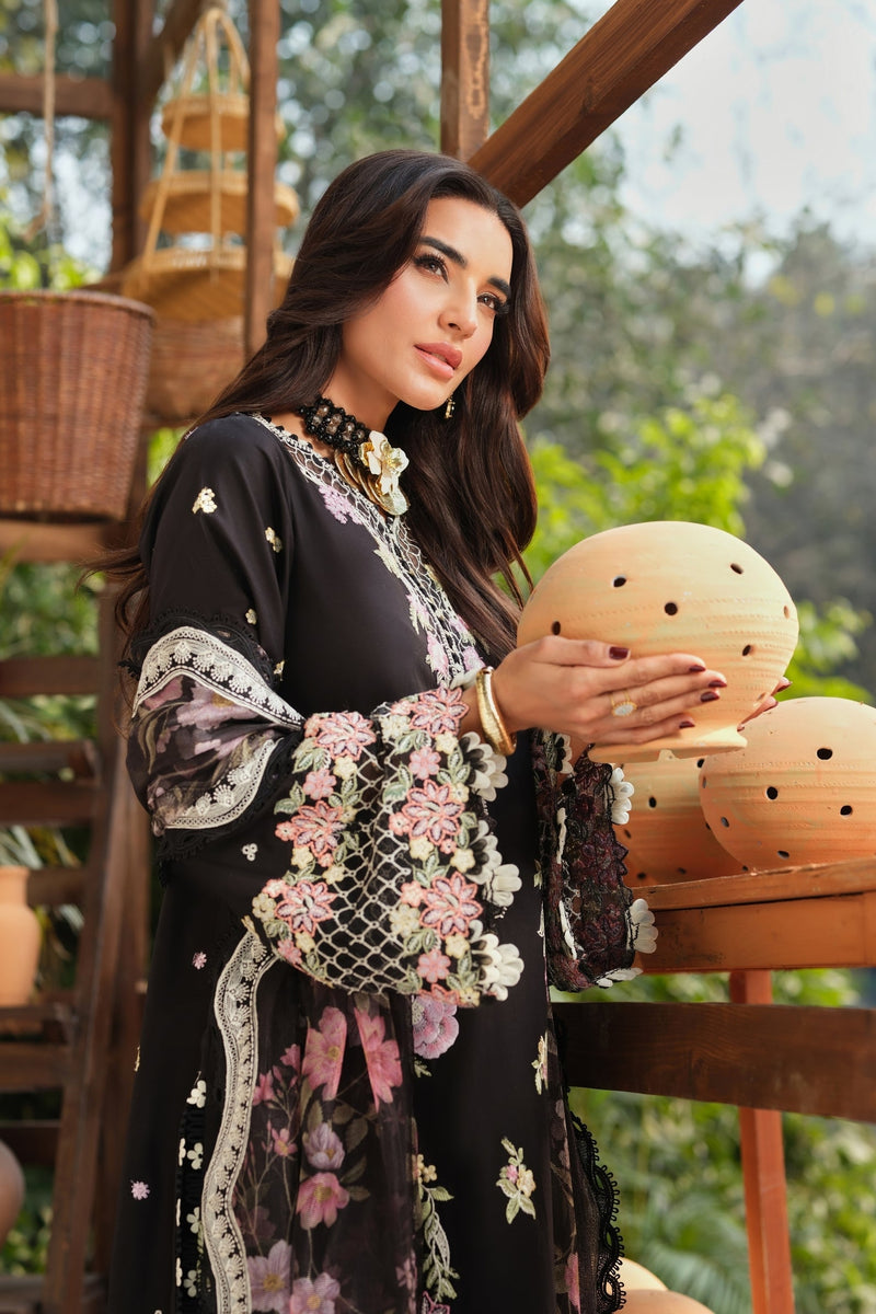 Maryam Hussain | Luxury Lawn 26 | Noir - Designer Dress - Type : Ladies Clothes - Available at Libayah - 100% Original
