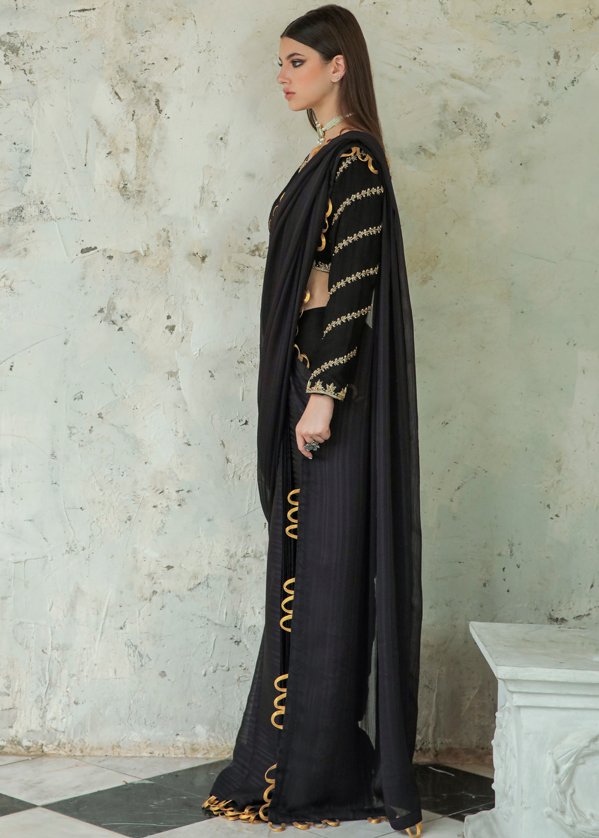 Purple Haze Pret Studio | Apsara Formals | Black Saree Pants by Purple Haze - Designer Dress - Type: Ladies Clothes - Available at Libayah - 100% Original