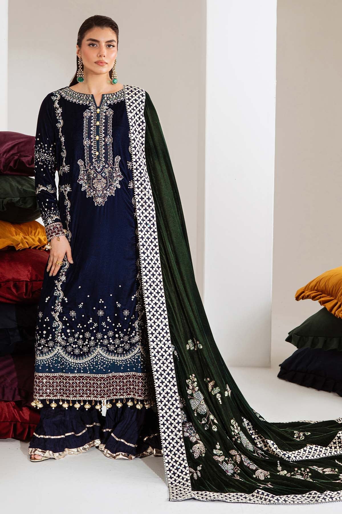 NW-109 – authentic Pakistani formal dress from the Nureh Maya Velvet collection for women in the UK