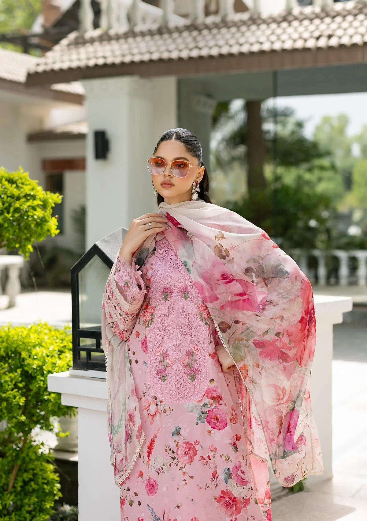 Elaf Premium | Signature Embroidered Lawn with Chiffon Collection 26 | ESG-4B MIRA by Elaf Premium - Designer Dress  - Type : Ladies Clothes - Available at Libayah - 100% Original 